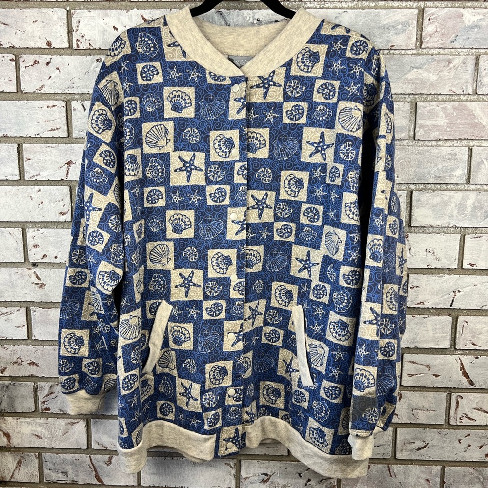 Blair | Vintage Beach Themed Button up Sweater